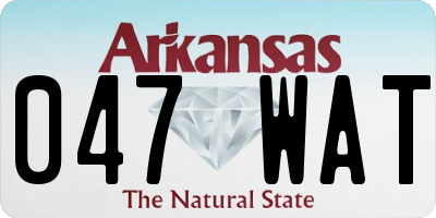 AR license plate 047WAT