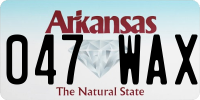 AR license plate 047WAX