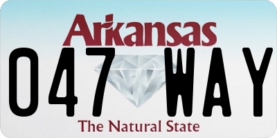 AR license plate 047WAY