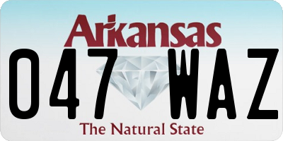 AR license plate 047WAZ