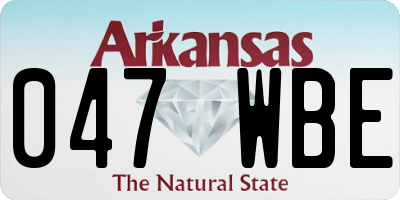 AR license plate 047WBE