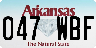 AR license plate 047WBF