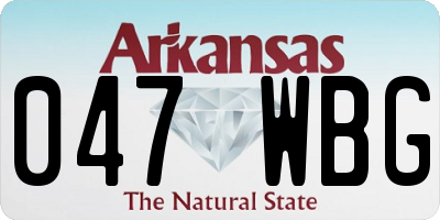 AR license plate 047WBG