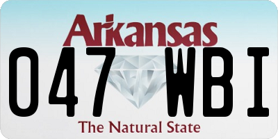 AR license plate 047WBI