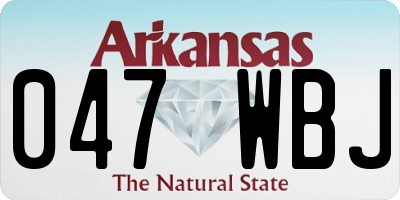 AR license plate 047WBJ