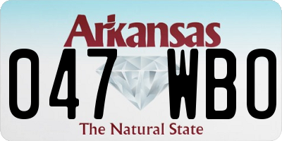 AR license plate 047WBO