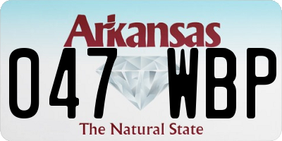 AR license plate 047WBP