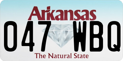 AR license plate 047WBQ