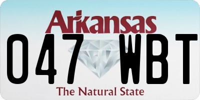 AR license plate 047WBT