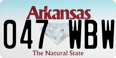 AR license plate 047WBW