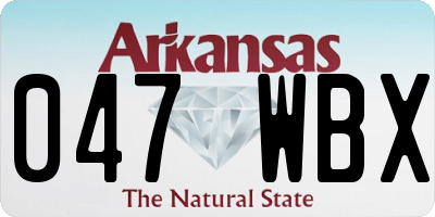 AR license plate 047WBX
