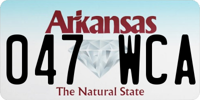 AR license plate 047WCA