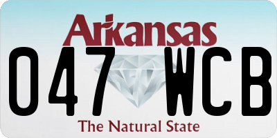 AR license plate 047WCB