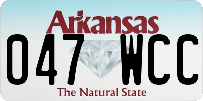 AR license plate 047WCC