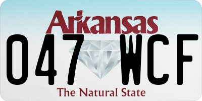 AR license plate 047WCF