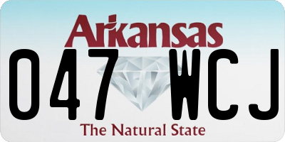 AR license plate 047WCJ
