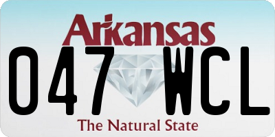 AR license plate 047WCL