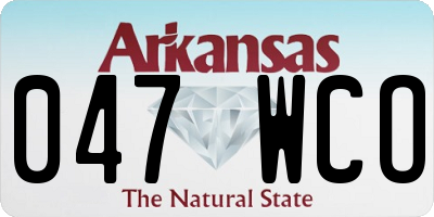 AR license plate 047WCO