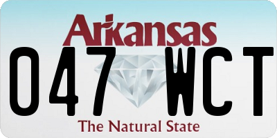 AR license plate 047WCT