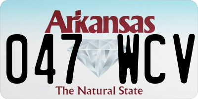 AR license plate 047WCV