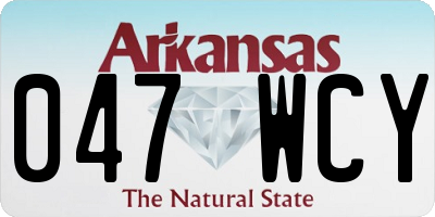 AR license plate 047WCY