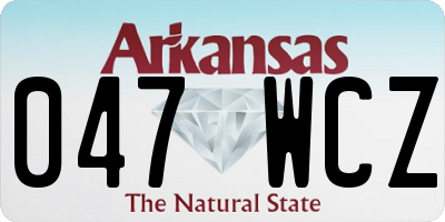 AR license plate 047WCZ