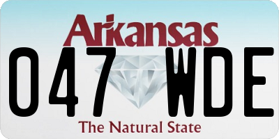 AR license plate 047WDE