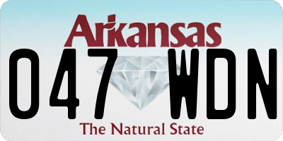 AR license plate 047WDN