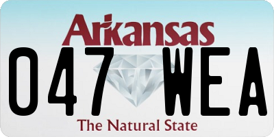 AR license plate 047WEA