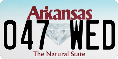 AR license plate 047WED