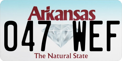 AR license plate 047WEF