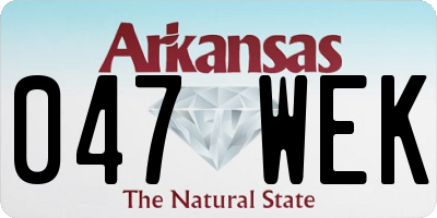AR license plate 047WEK