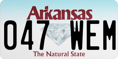 AR license plate 047WEM