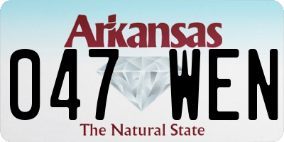 AR license plate 047WEN
