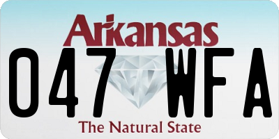 AR license plate 047WFA