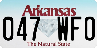 AR license plate 047WFO