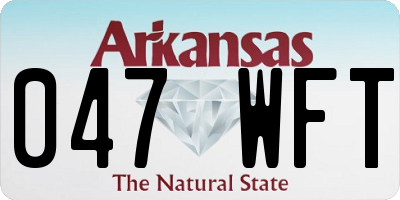AR license plate 047WFT