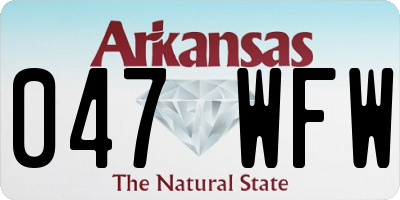 AR license plate 047WFW