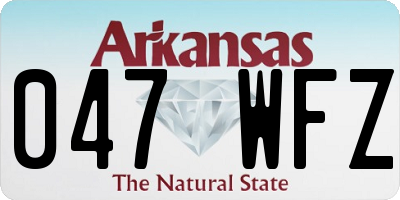 AR license plate 047WFZ