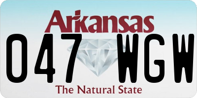 AR license plate 047WGW