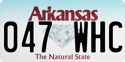 AR license plate 047WHC