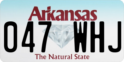 AR license plate 047WHJ