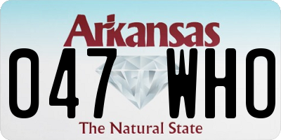 AR license plate 047WHO
