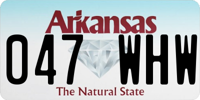 AR license plate 047WHW
