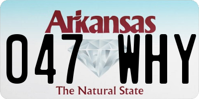 AR license plate 047WHY