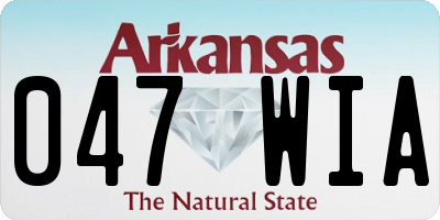 AR license plate 047WIA