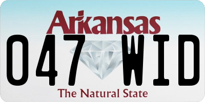 AR license plate 047WID