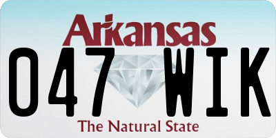 AR license plate 047WIK