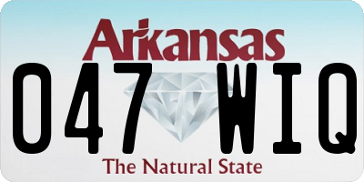 AR license plate 047WIQ