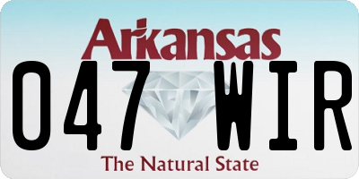 AR license plate 047WIR